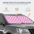 thumbnail image 3 of Kdxio Purple And White Polka Dot Print 2-Piece Sun Shade Front Windshield - Foldable Car Front Window Sunshades for Most Sedans SUV Truck, 3 of 6