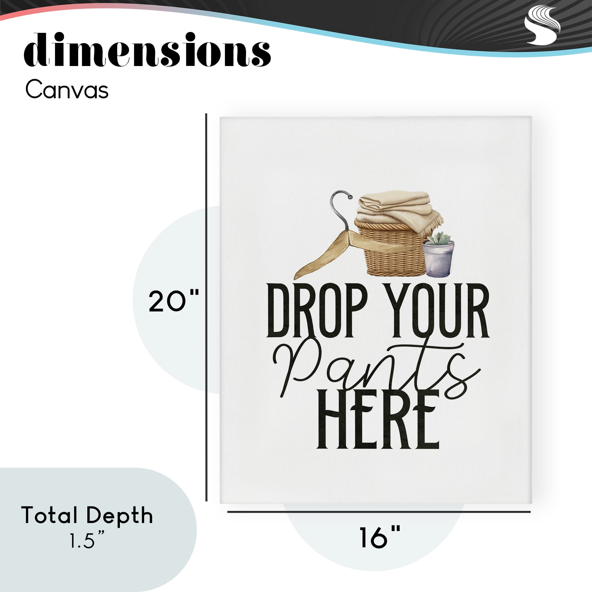 Drop Your Pants Here Minimal Canvas Wall Art, design by Kim Allen