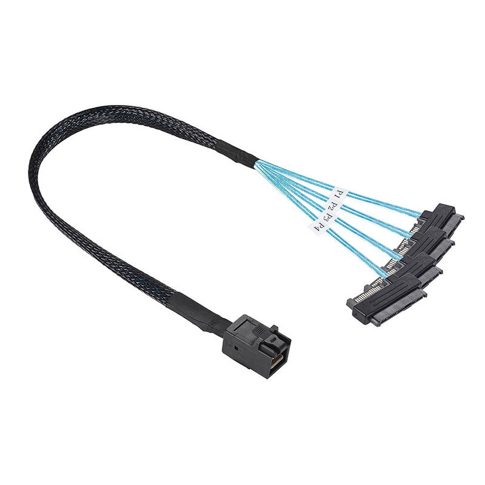 Mini SAS HD SFF-8643 To 4 SFF-8482 SATA Cable SFF-8643 to 4 SFF-8482 Connector with 15pin Power Port Hard Disk Server Cable