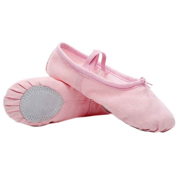 JUNTEX Baby Girl Canvas Cotton Ballet Pointe Dance Shoes Gymnastics Slippers Yoga Flats