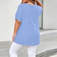 thumbnail image 5 of BSDJILFG 50% Plus Size Tops for Women Casual Short Sleeve Button V Neck Basic T Shirt Loose Sleep Pajama Lounge Tops S-5XL, 5 of 7