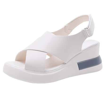 

Fashion Womens Breathable Lace Up Shoes Thick Soled Wedges Casual Sandals Fisherman Sandals for Women Platform Sandals for Women Platform