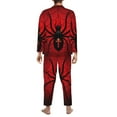 thumbnail image 5 of Kll Spider On The Web Sleepwear Mens Flannel Pajamas,Long Cotton Pj Set, 5 of 9