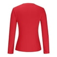 thumbnail image 5 of larppty Women 2025 Fall Clothes Long Sleeve Shirts Ribbed Knit Fitted Basic Tee Going Out Tops Casual Outfits (Red, S), 5 of 6