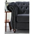 thumbnail image 4 of Uspridefurniture Fender 82.6'' Velvet Rolled Arm Sofa,Black, 4 of 6