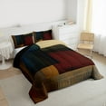thumbnail image 3 of Manfei Retro Geometric Queen Comforter Set,Square Pattern Bedding Sets,Brown Deepblue Plaid Bedding Comforter Set For Men Women,Luxury Bedroom Decor Reversible,3-Piece, 3 of 8