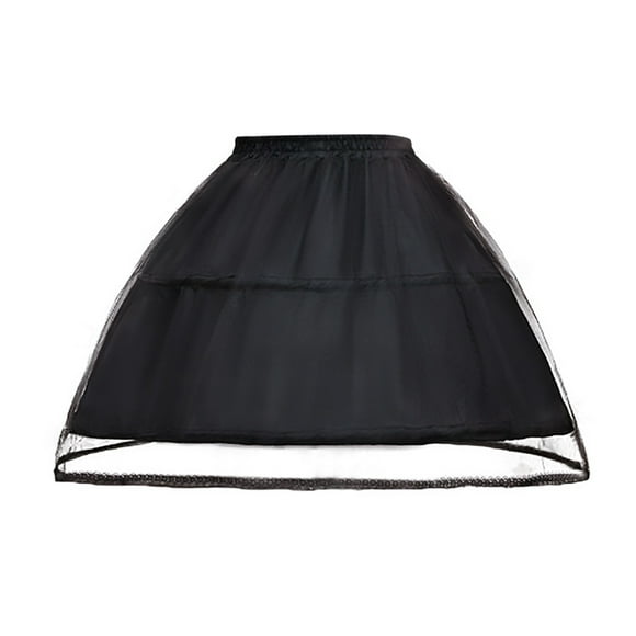 Women Petticoat 2 Adjustable Hoop Skirt Lace Slips Short Lolita Underskirt For Cosplay Dress Cosplay Black One Size