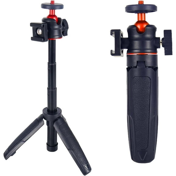 Mini Tripod Stick for Camera, 1/4" Screw Universal for Insta360/Sony/Canon/Nikon/Fujifilm Vlog Camera Extendable Camera Tripod 4 Levels Adjustment 360° Ball, Video Shooting Filming Table Stand
