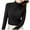 Black, variant on Tops For Women T-Shirts Semi Turtleneck Thermal Slim Fit Long Sleeve Stretch Soft Base Layer Fashion Clothing