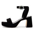 thumbnail image 3 of YDN Womens Open Toe Platform Sandals Chunky Mid High Heels with Rhinestone Studded Strap Dressy Casual Party Daily Shoes Size 7 Black, 3 of 4