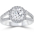 thumbnail image 2 of 1 3/4ct Halo Diamond Engagement Ring Splt Shank Ring Set 14K White Gold, 2 of 4
