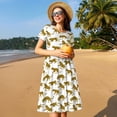 thumbnail image 4 of Easygdp Leopard Print para Vestido Transpirable de Mujer, Vestido Suelto de Manga Corta con Pliegues y Bolsillos para el Verano, 4 of 6