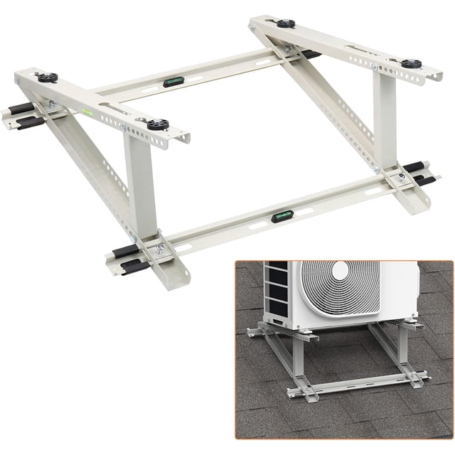 GCGOODS Air Conditioner Roof Bracket for Outdoor Ductless Mini Split Air Conditioner Heat Pump Systems, Adjustable Angle Design for Stability and Level, Universal for Condenser Units 9000 - 24000 BTU