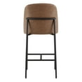 thumbnail image 3 of CHITA Modern Counter Height Bar Stool Set of 2, 27 inch Counter Stool with Back & Metal Legs, Faux Leather in Saddle Brown, 3 of 17