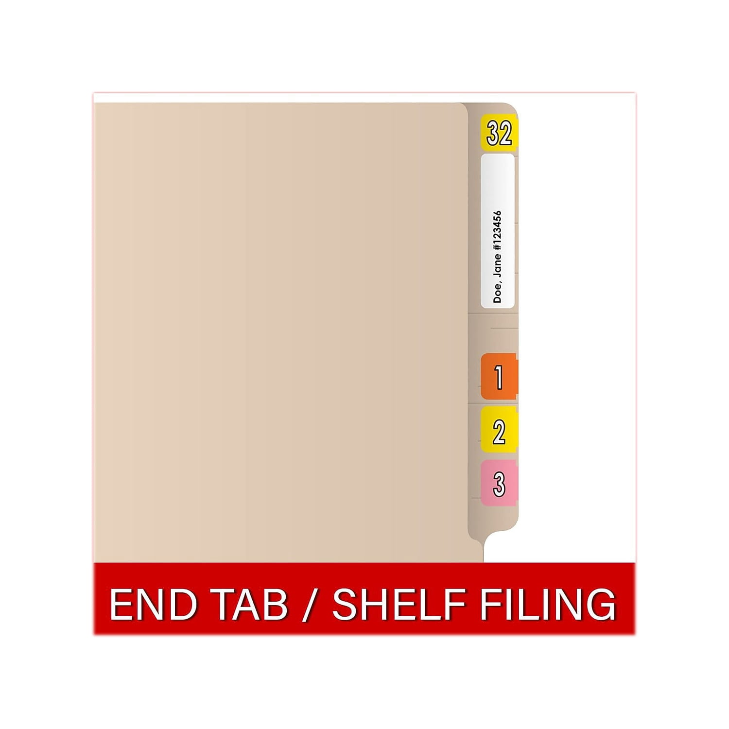 Medical Arts Press Reinforced End Tab File Folder Straight Cut Letter-Size Manila 50/Box (S-01314)