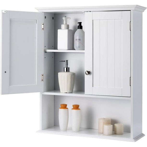 HElectQRIN Bathroom Wall Cabinet, Wall Mounted Storage Cabinet with ...