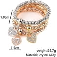 thumbnail image 4 of 3 unids/set multicapa mariposa corazón elefante encantos cadena pulsera cristal pulsera elástica para mujeres niñas joyería Feliz Sencillez, 4 of 4