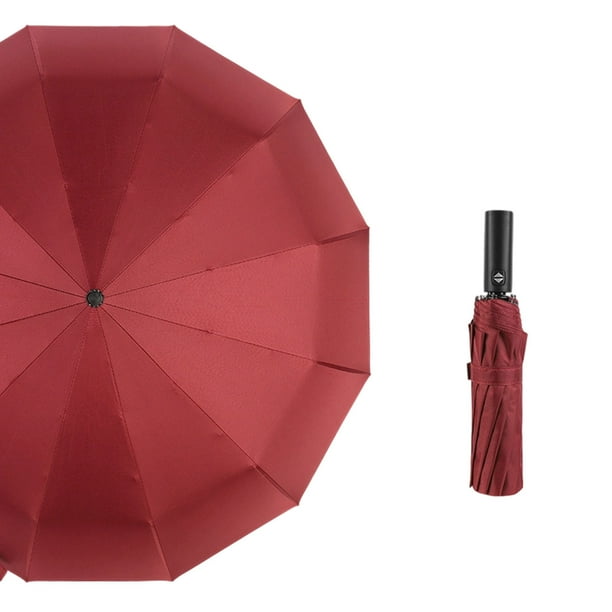 Paraguas plegable totalmente automático para todo tipo de clima, ligero, con protección solar y sombrilla, para mujer, UPF50+, portátil, resistente al viento, mini, plegable en cinco partes.