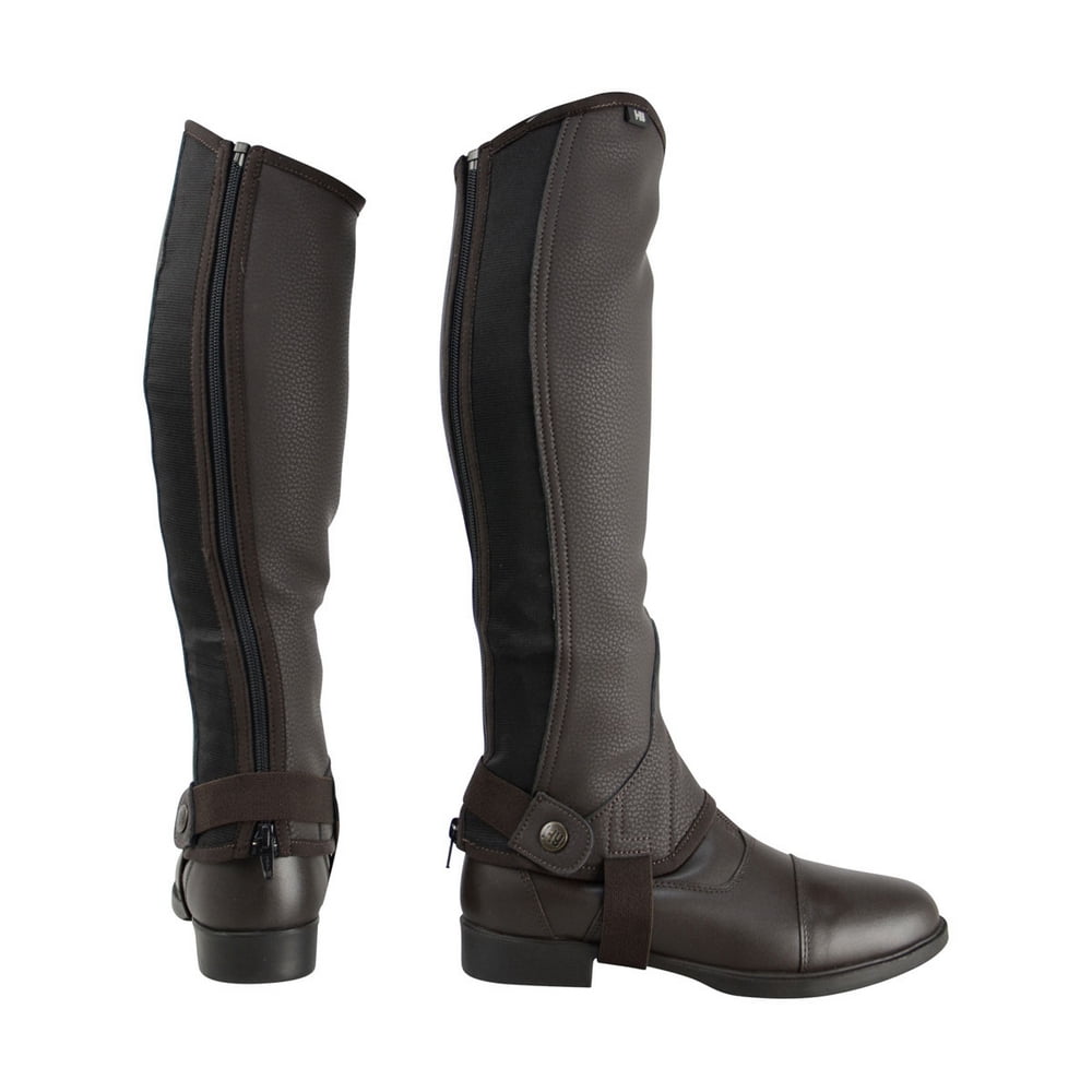Black or Brown Hy Clarino Adults S L and Children's S M M Half Chaps 