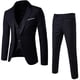 thumbnail image 1 of Conjunto de traje ajustado de 3 piezas para hombre, chaqueta sólida con un botón, chaleco, pantalones, conjunto de negocios, 1 of 1
