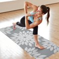 thumbnail image 6 of Gray and White Floral Pattern Hot Yoga Mat Towel Non Slip for Hot Yoga - Quick-Drying Yoga Mat Cover with 4 Corner Pockets with Travel Bag - Hot Yoga Towel Non Slip 74"x26", 6 of 6
