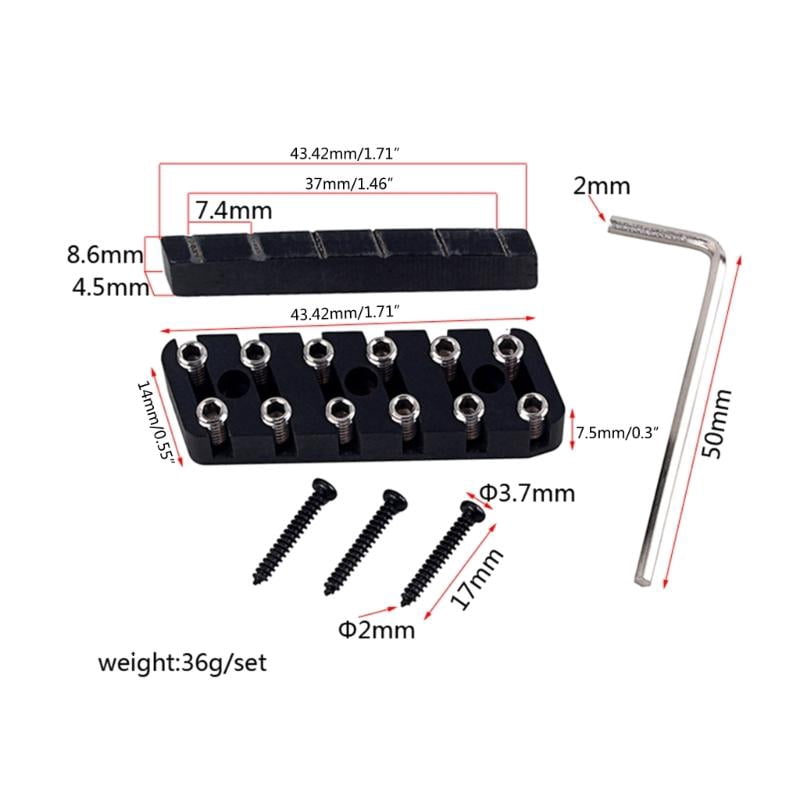 CEORPER Electric Guitar Lock Nut Set Plastic Tremolo String Locking Nut with Wrench