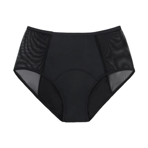 Gibobby Pantaletas Invisibles para mujer Bragas de talle a de fugas, ropa interior para mujer, bragas menstruales de algodón a de fugas para la noche(Negro,M)