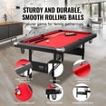 thumbnail image 2 of VEVOR Billiards Table, 6.3 ft Pool Table, Portable Foldable Space-Saving Table, Billiard Table Set Includes Balls, Cues, Chalks and Brush, Black with Red Cloth,Perfect for Family Game Room Kid Adult, 2 of 9