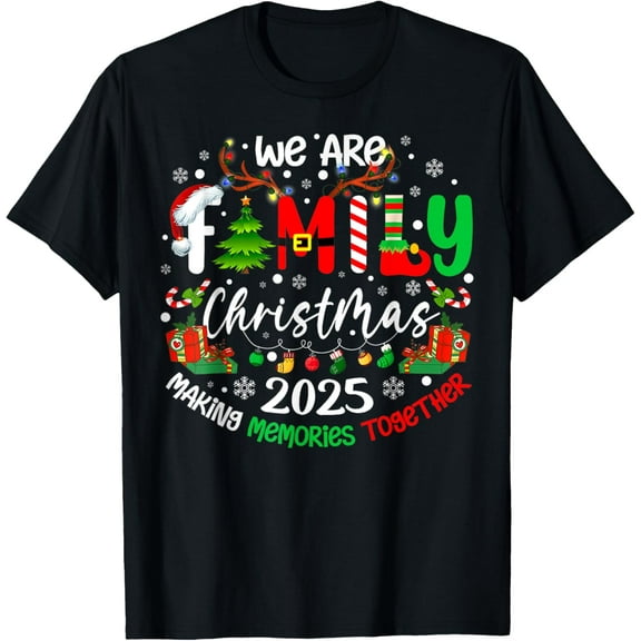 Playful Comfort Tee - We are Family Christmas 2025 Making Memories Together Xmas T-Shirt