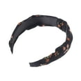 thumbnail image 5 of Unique Bargains 1 Pc Grace Floral Pattern Wide Cross Knot Headbands for Women Black, 5 of 6