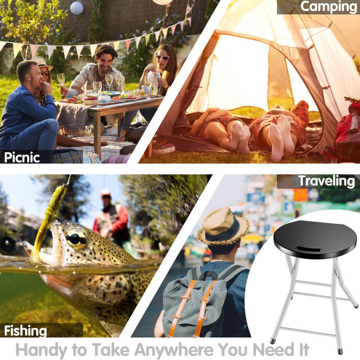 Aimee Lii 28" Portable Folding Stools with 330lbs Limited Sturdy Frame, Outdoor Patio Set Aimee Lii 28" Portable Folding Stools with 330lbs Limited Sturdy Frame, Outdoor Patio Set