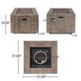 thumbnail image 5 of GDF Studio Jasmine Outdoor 50,000 BTU Square Fire Pit, Brown Wood Pattern, 5 of 12