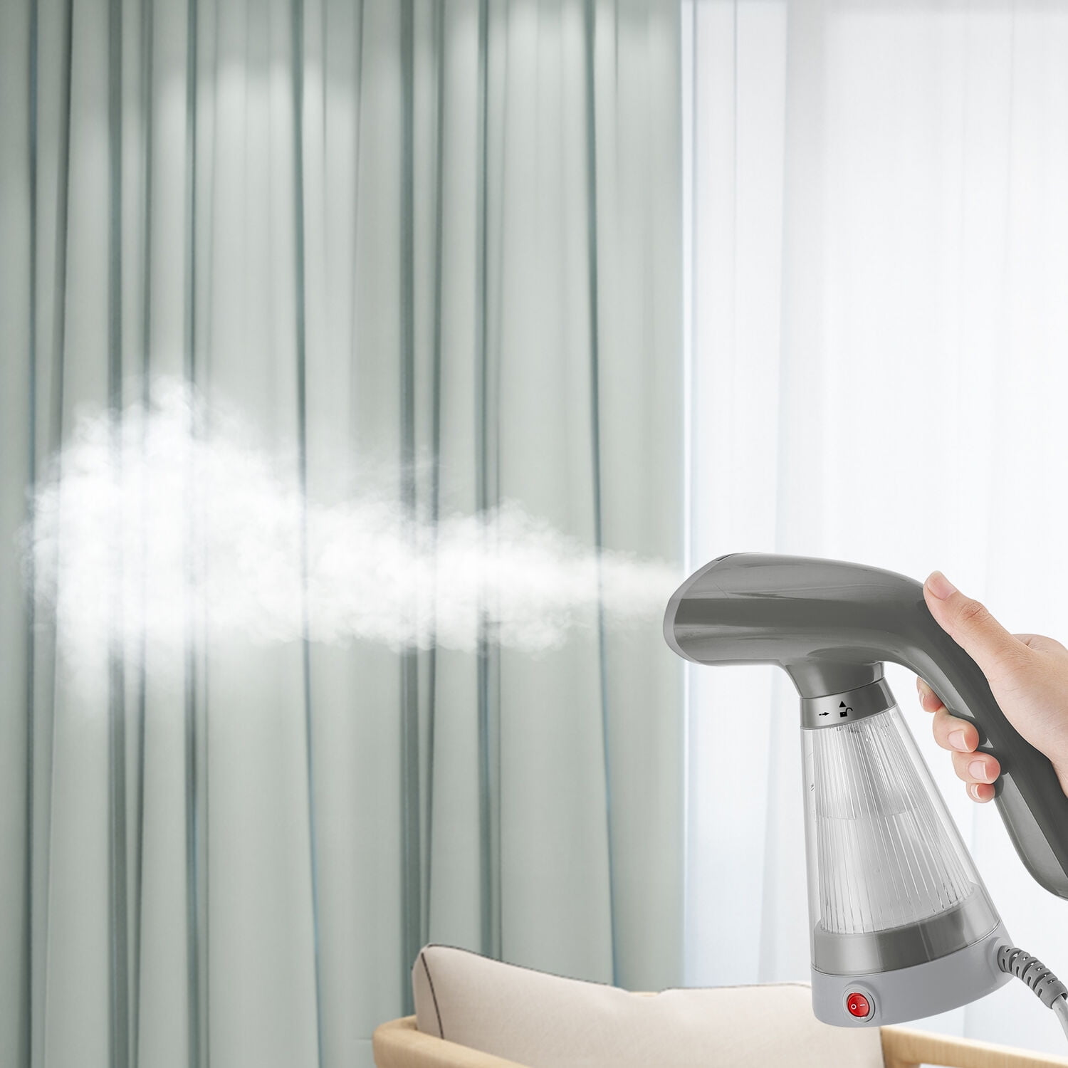 True & Tidy Tidy Portable Lightweight Powerful Stainless Handheld Garment Steamer, Gray