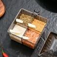 thumbnail image 5 of 4-Compartment Spice Organizer Box with Clear Lid | Plastic Storage Container for Herbs & Seasonings | Kitchen Pantry Organizer | 5.1 x 4.5 x 3.1 Inches, 5 of 6
