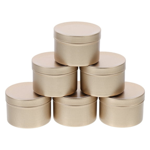 PBPBOX 6Pack Reusable Empty Tin Containers Aluminum Screw-top Lid For Storage Holder Matte Gold