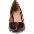 thumbnail image 2 of Cole Haan Mylah Bloodstone Leather Block Heeled Pointed Toe Slip On Dress Pumps (Bloodstone Leather, 7), 2 of 5