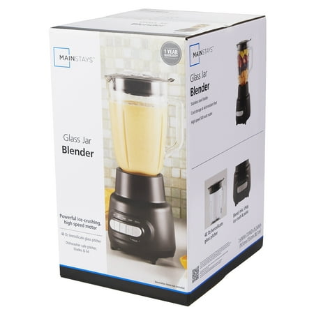 Mainstays 5-Speed Glass Blender with 48 Oz Jar and Ice-Crushing Motor HAS CHIP (TESTED)