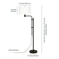 thumbnail image 5 of Evelyn&Zoe Polly Height-Adjustable Floor Lamp with Fabric Shade, Brushed Nickel/White, 5 of 5