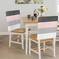 thumbnail image 5 of Pink Grey Striped Chair Back Covers, Removable Chair Covers for Dining Chairs Set of 8, Washable Chairs Slipcovers Back Seat Protector for Wedding Party 19"x20", 5 of 9