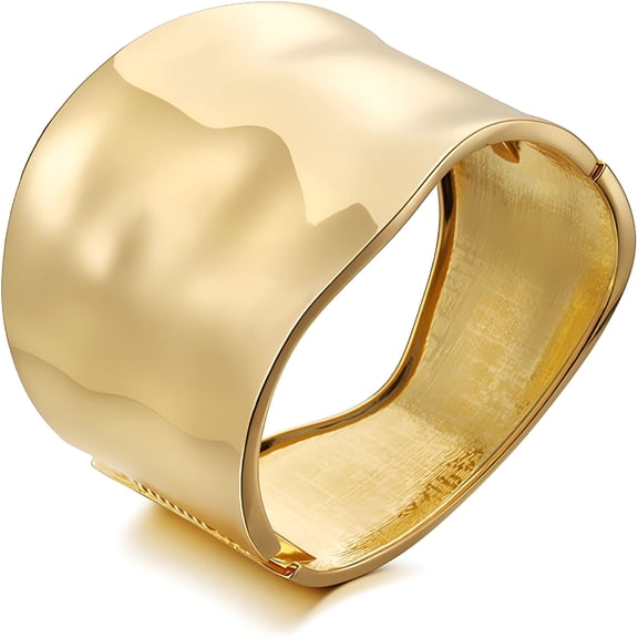 DESIGNICE Gold Cuff Bracelets for Women Fashion Chunky Gold Bracelets for Women Hinge Gold Bangle Bracelets for Women Gold Wrist Cuffs for Women