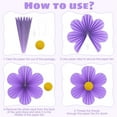 thumbnail image 3 of Duslogis Flower Party Decorations Paper Fans Classroom Decoration Paper Floral Backdrop Decor Paper Fans Decoration Hanging Paper Fans Purple Flower Wall Decor,Set of 9 (Purple Red), 3 of 7