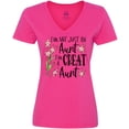 thumbnail image 3 of Inktastic I'm Not Just an Aunt, I'm a Great Aunt Flowers Women's V-Neck T-Shirt, 3 of 5