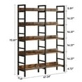 thumbnail image 3 of Yardi Yarda 5-Tier Bookshelf, Double Wide Bookcase Storage Shelves Unit, Black, 3 of 4