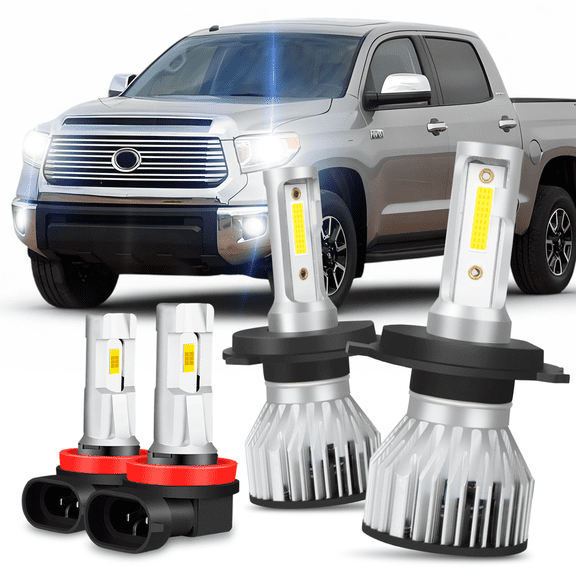 For Toyota Tundra 2014 2015-2019 Combo LED Headlight High&Low Beam Fog Light Bulbs Kit 6000K White
