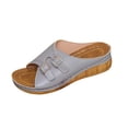 thumbnail image 2 of Norvail Womens Platform Wedge Sandals,Cork Wedges HeelsSlip On Platform Slides Sandals, Comfortable Open Toe Casual Dressy Summer Going Out Shoes, 2 of 6
