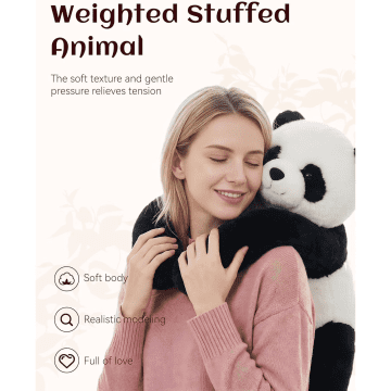 Weighted Stuffed Animal, Soft Huggable Plushie, Extra-Long Hugging Arms, Panda Sloth Bear Koala Raccoon Dinosaur for Comfort