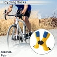 thumbnail image 2 of Unique Bargains Cycling Socks Absorb Sweat Outdoor Bike Socks Yellow Blue Black Size XL Neutral and Universal 1 Pair Color Matching, 2 of 7