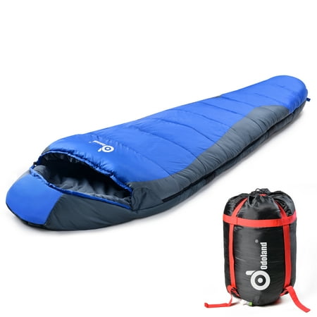 Ultra Warm Cold Weather 23F Mummy Sleeping Bag – Windproof, Waterproof, Super Comfortable Bag with Compression Sack for Camping, Traveling, Survival and Outdoor