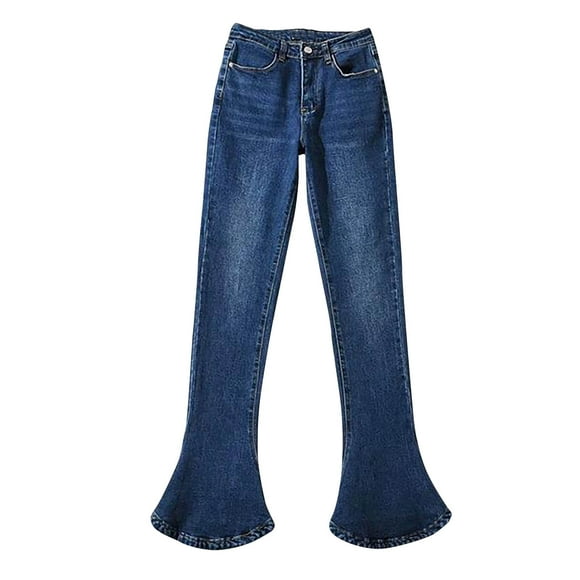 Womens Denim Pants Flare Jeans for Women Straight Leg Slim Fitted Streetwear Bell Bottom Trousers Jean