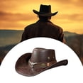 thumbnail image 1 of Sombrero de vaquero occidental para hombre, sombrero de para fiesta temática, accesorios para disfraces, calle Café cabeza de toro, 1 of 10